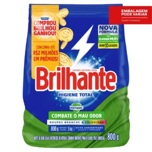 Kit c/ 16 und - Lava-Roupas em Pó Brilhante Roupas Brancas e Coloridas Higiene Total 800g