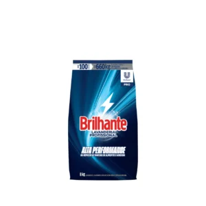 Kit c/ 1 und - Lava-Roupas em Pó Lavanderia Profissional Brilhante Pro Pacote 8kg