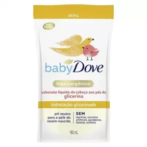 Kit c/10 und - Sabonete Líquido da Cabeça aos Pés de Glicerina Baby Dove Hidratação Glicerinada Refil 180mL